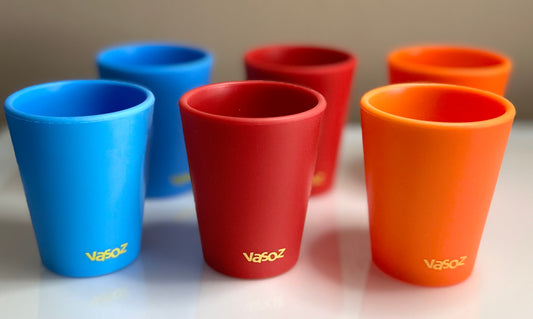 2 pack silicone shot glasses 2 oz Red or Orange or Blue