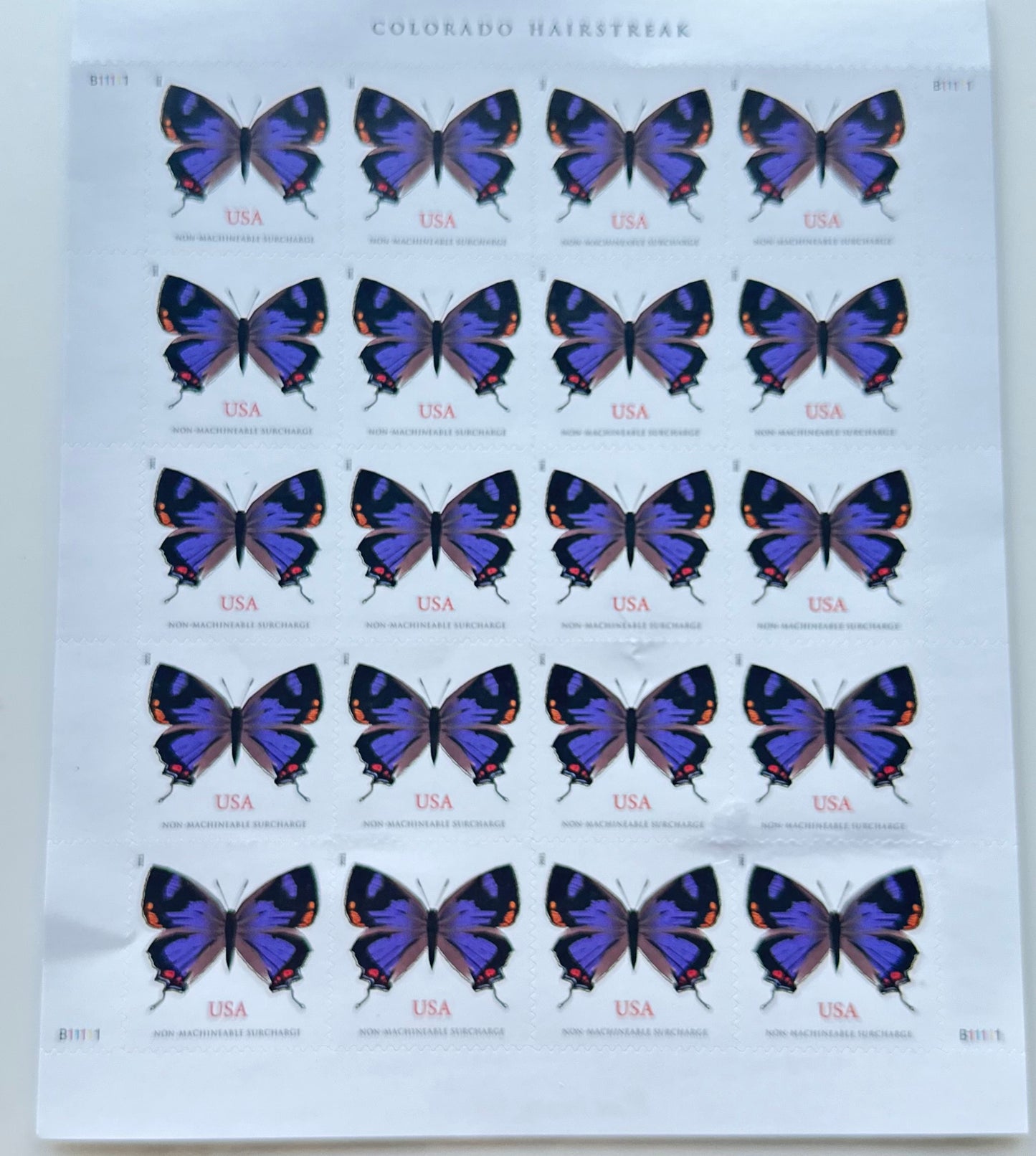 20 Non-Machineable Stamps*** Colorado Hairstreak Butterfly Design